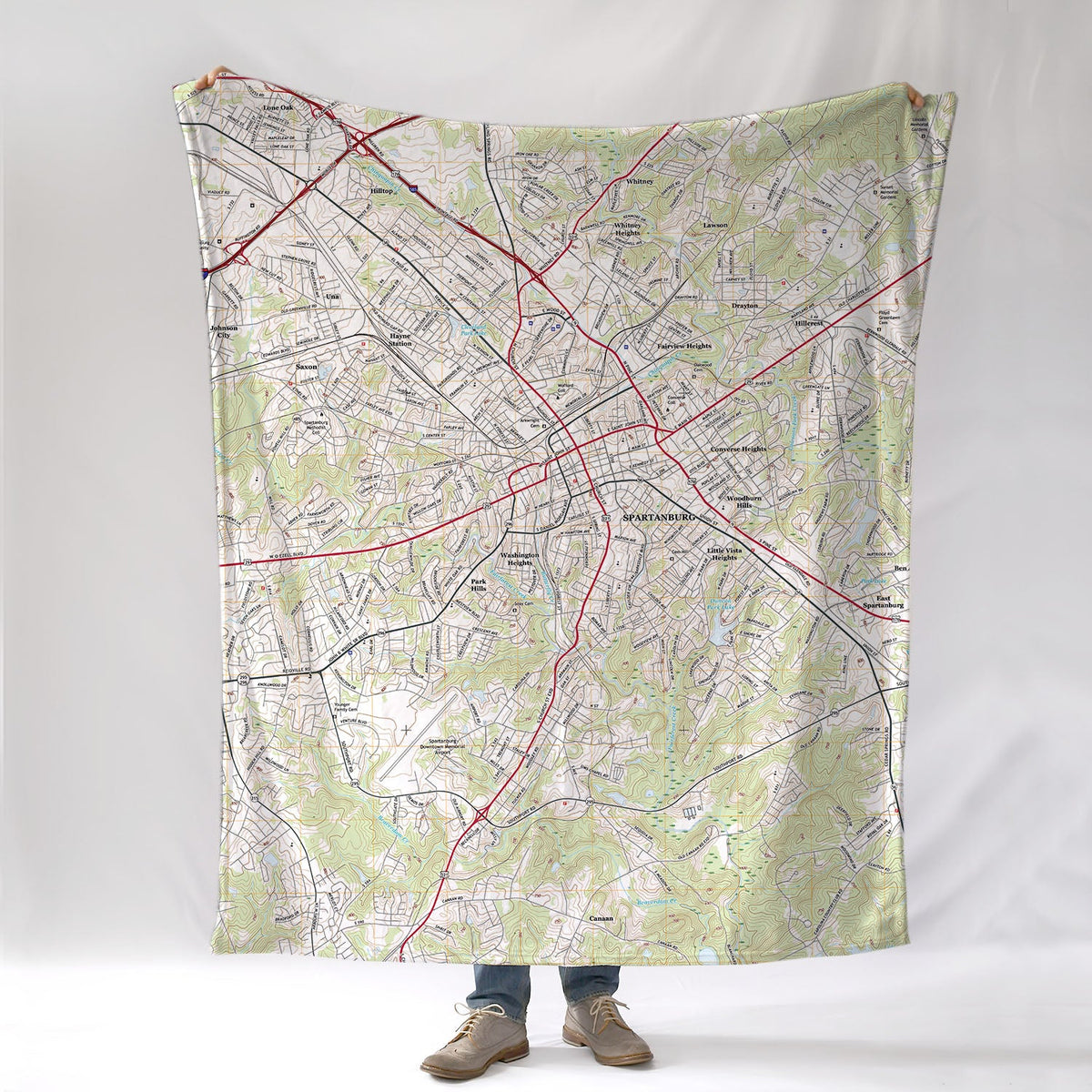 Spartanburg Modern Topo Blanket - Maritime Tribes USABlanket