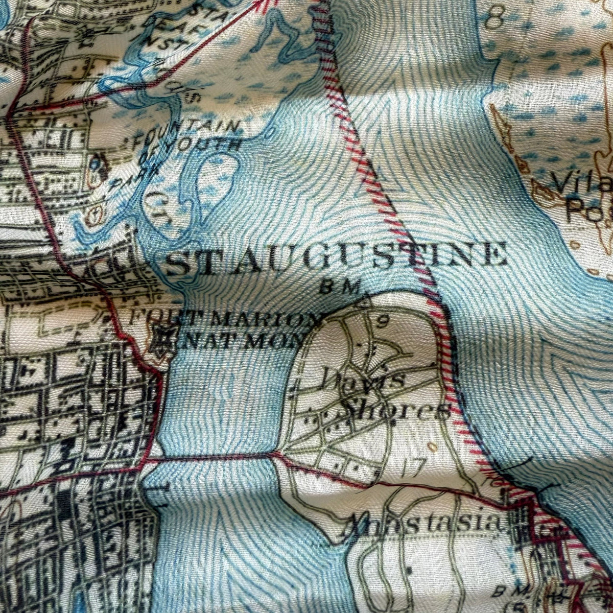 St. Augustine, FL Vintage Map Scarf - Maritime Tribes USAScarf
