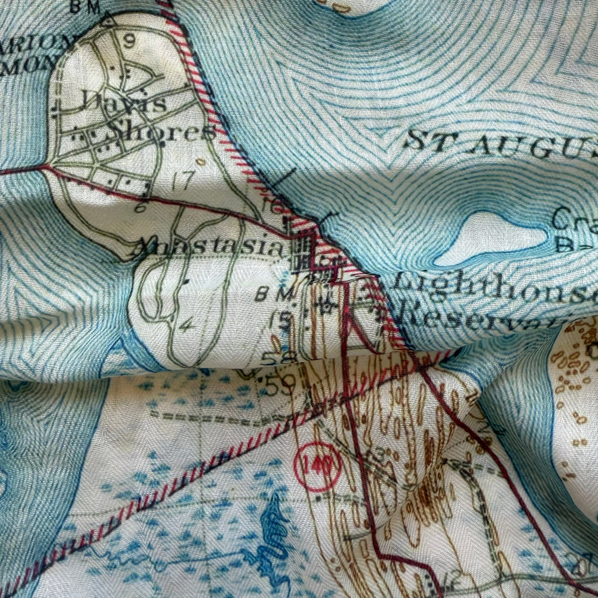 St. Augustine, FL Vintage Map Scarf - Maritime Tribes USAScarf