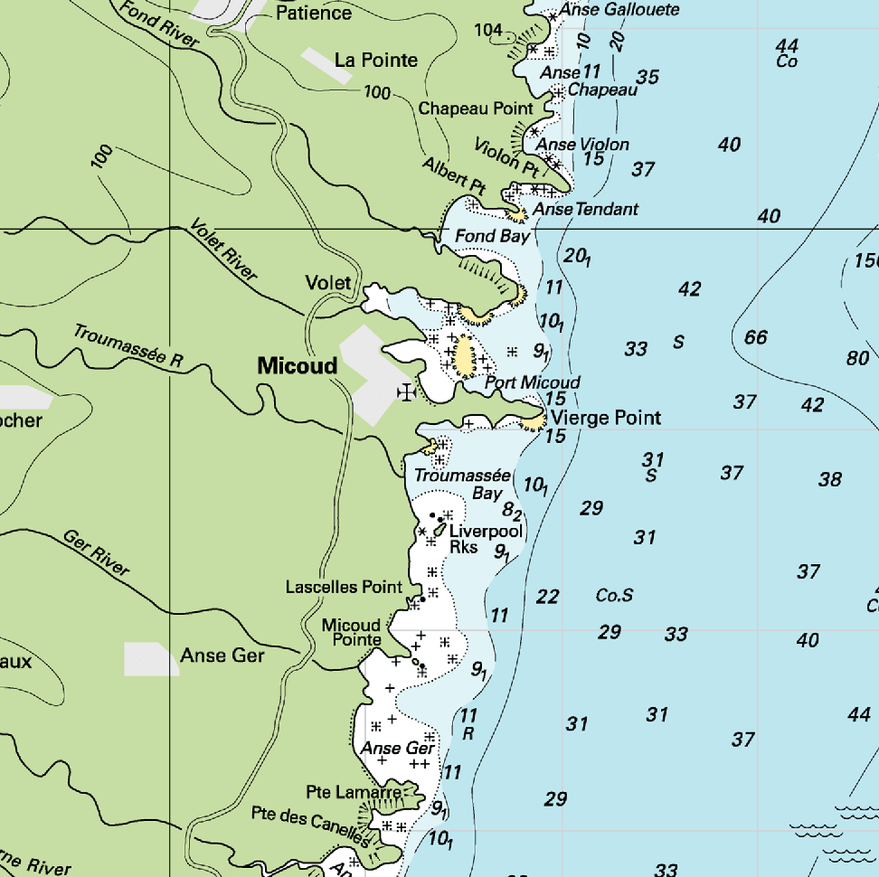 St Lucia, Caribbean, Nautical Chart Quick-Dry Towel - Maritime Tribes USA