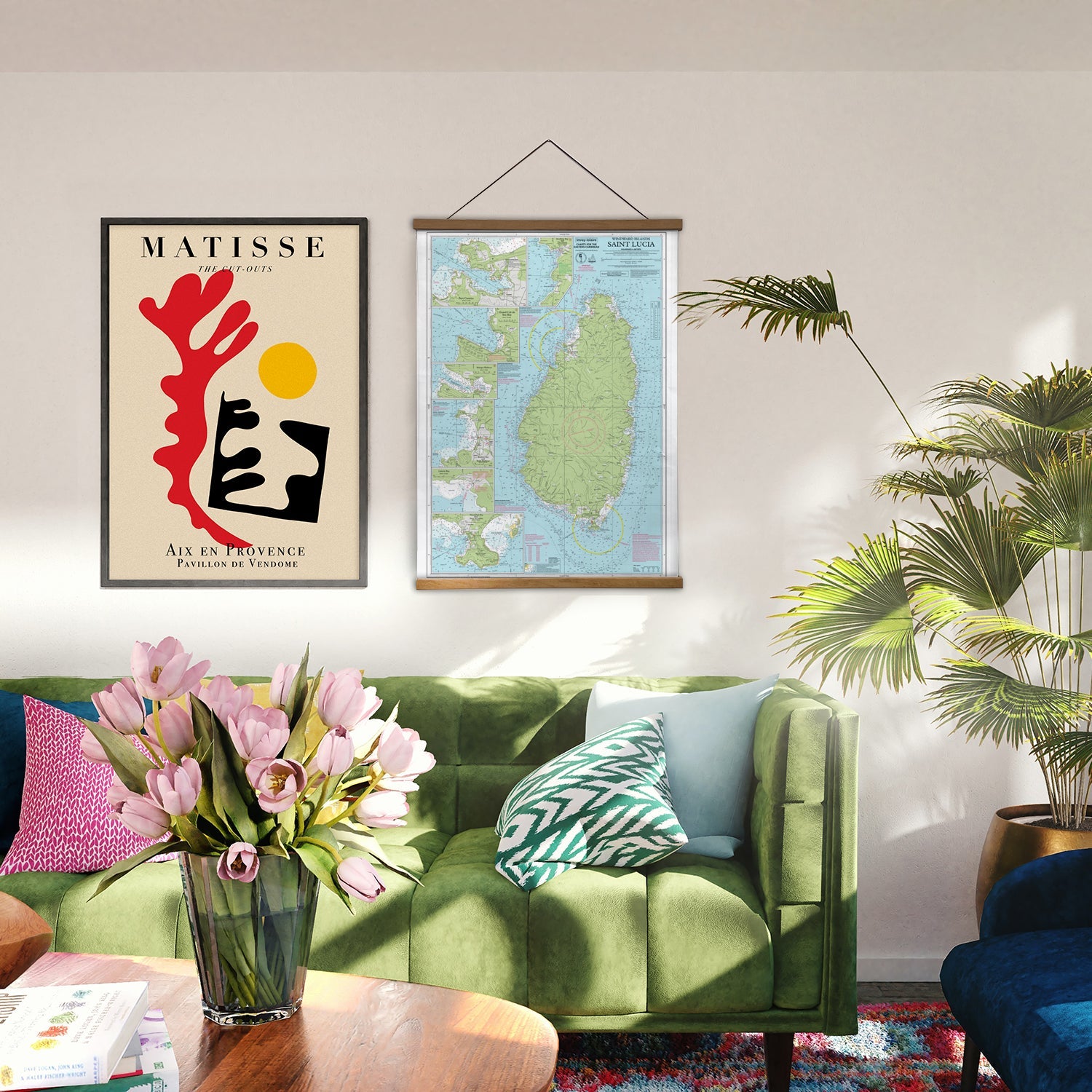 St. Lucia Nautical Chart Canvas Wall Scroll - Maritime Tribes USA