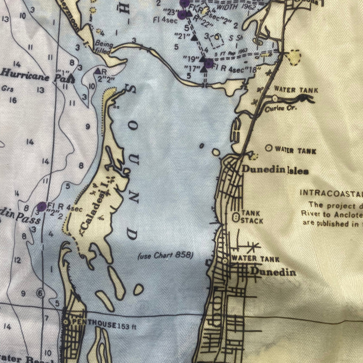 St. Pete Beach, Clearwater, FL Nautical Chart Scarf - Maritime Tribes USAScarf