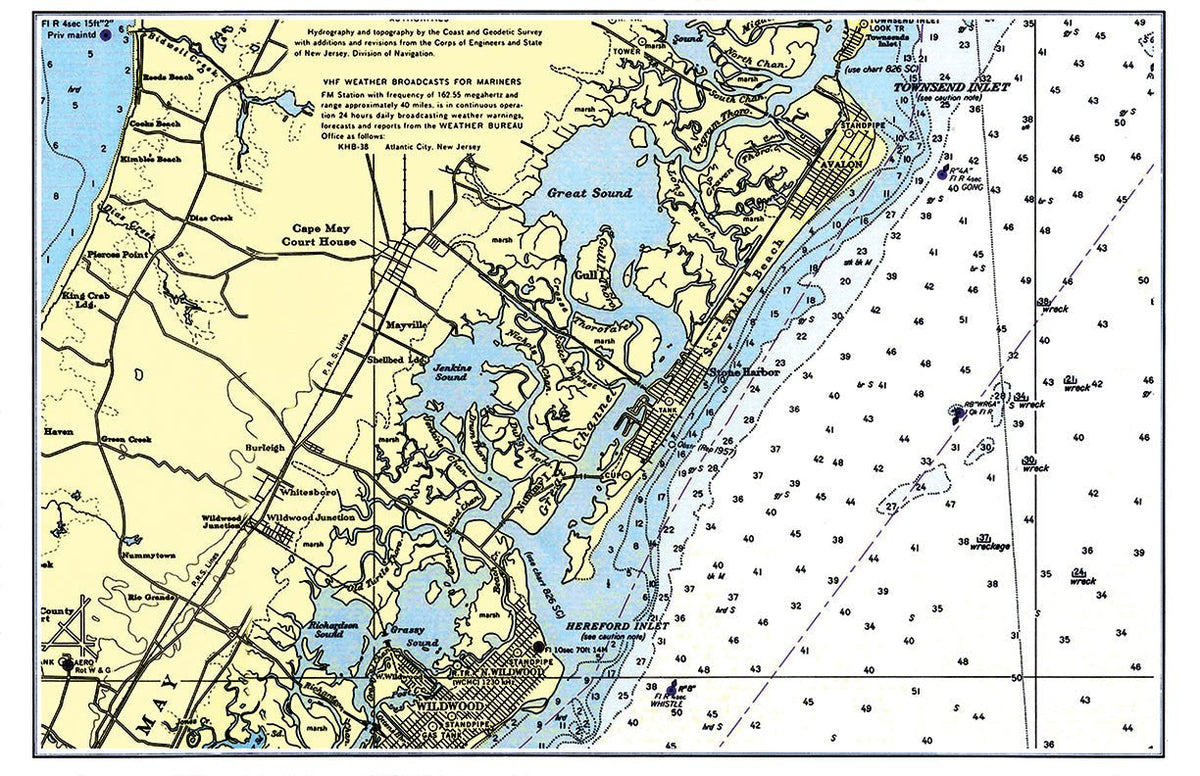 Stone Harbor, New Jersey Chart Placemat - Maritime Tribes USALaminated Placemat