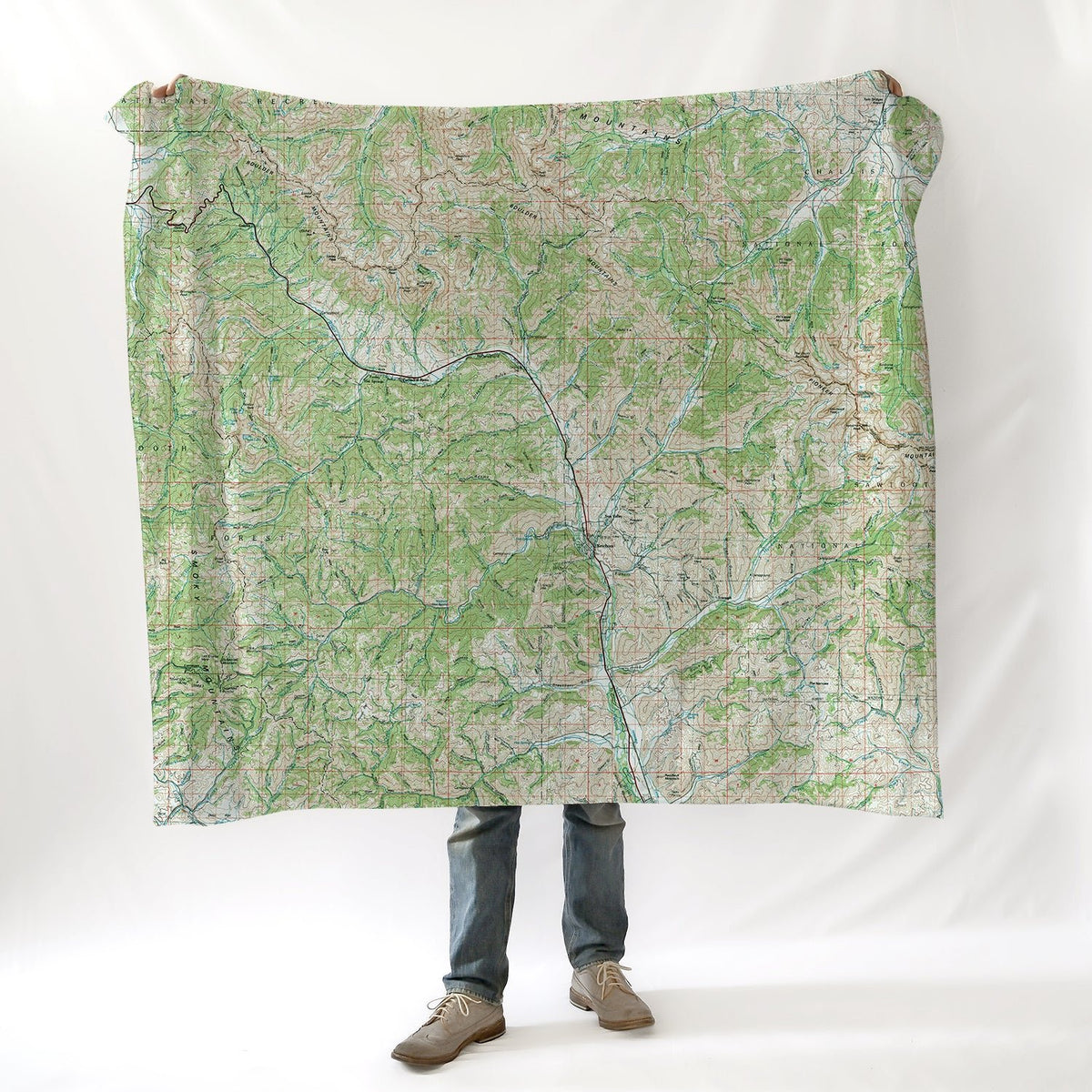 Sun Valley, ID vintage Topo Map, 1992 Blanket - Maritime Tribes USABlanket