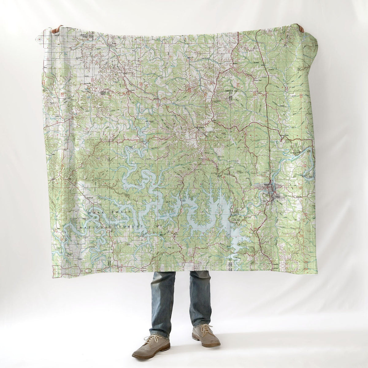 Table Rock Lake, MO Vintage Map Blanket - Maritime Tribes USABlanket