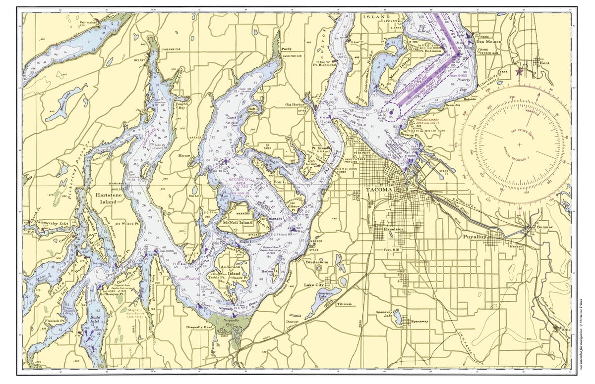Tacoma Area - Puget Sound Placemat - Maritime Tribes USALaminated Placemat