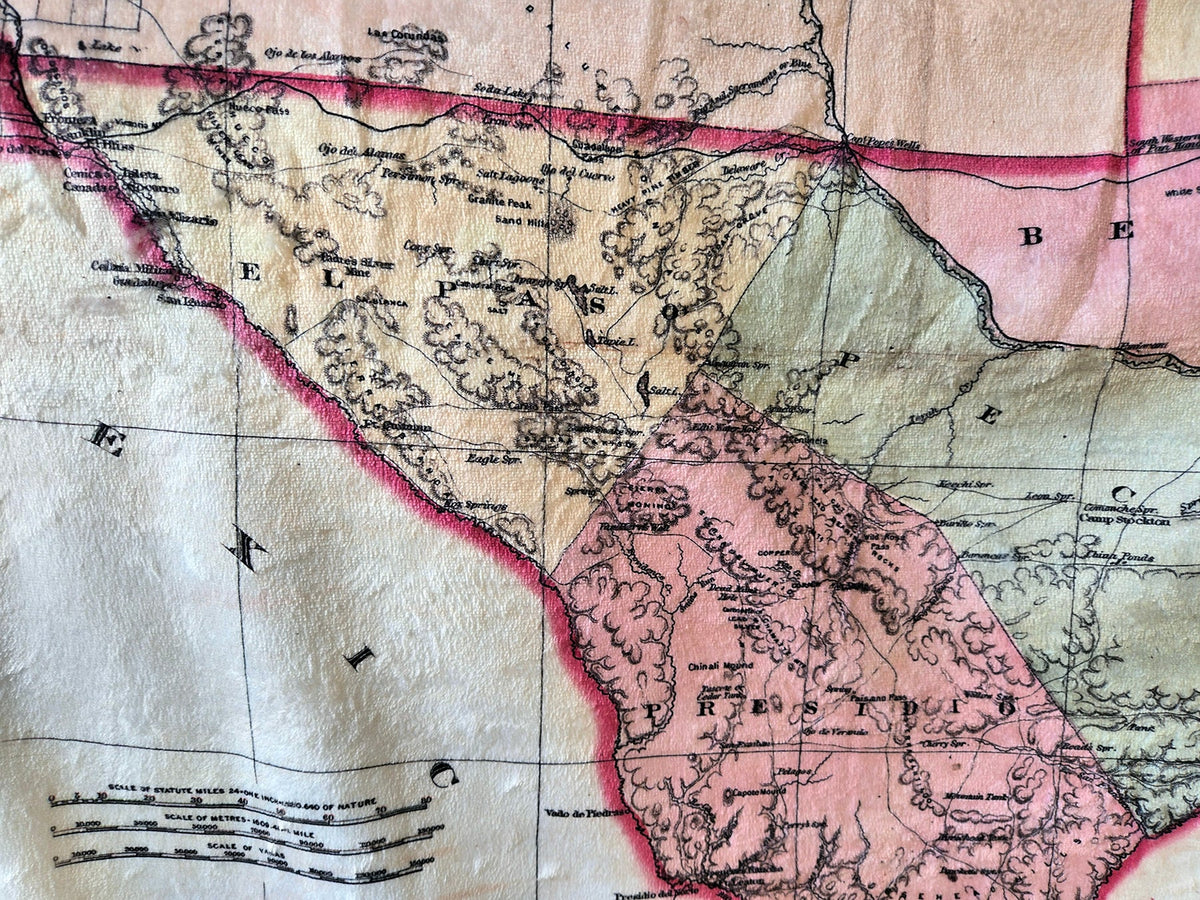 Texas State Vintage Map c. 1872 Blanket | Western Heritage Décor - Maritime Tribes USABlanket
