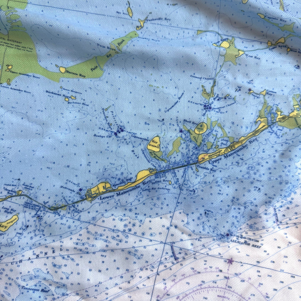The Florida Keys (Key West to Key Largo) Nautical Map Scarf - Maritime Tribes USAScarf