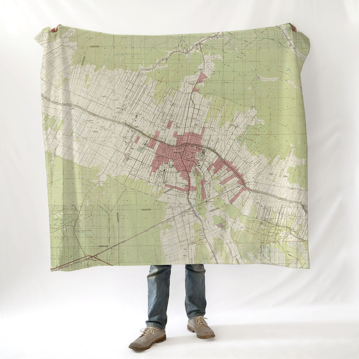 Thibodaux, LA vintage topo map - Earthy Toned Blanket - Maritime Tribes USABlanket