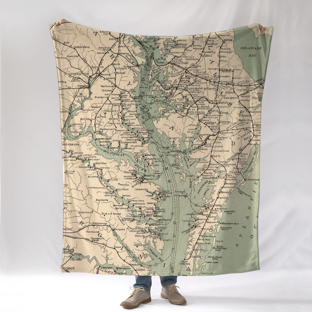 Transportation Lines of Chesapeake Bay Antique Bay Blanket - Maritime Tribes USABlanket