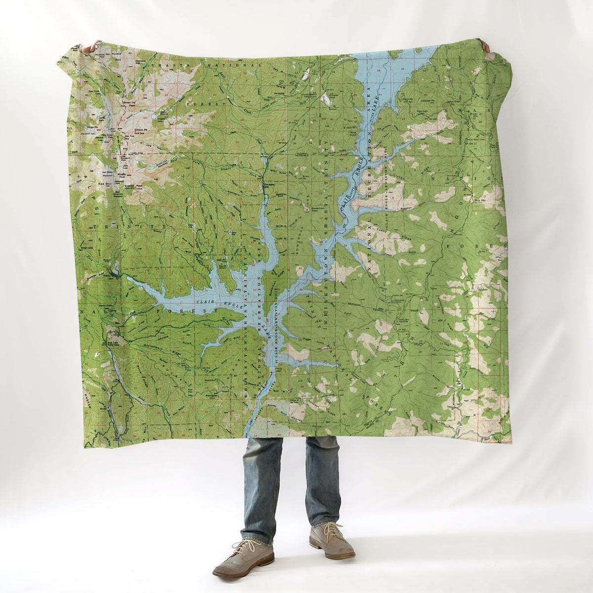Trinity (Clair Engle) Vintage Map Blanket - Maritime Tribes USABlanket