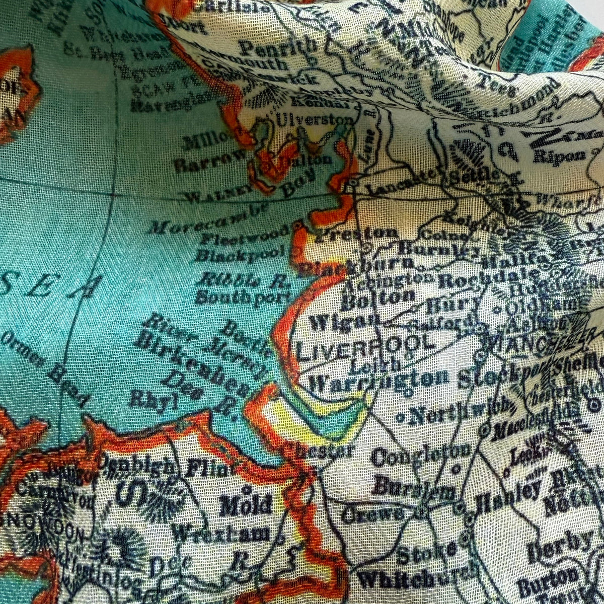 U.K. Vintage Map Scarf - Maritime Tribes USA