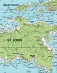 US Virgin Islands Laminated Placemat (St. Thomas & St. John, USVI Nautical Chart) - Maritime Tribes USA
