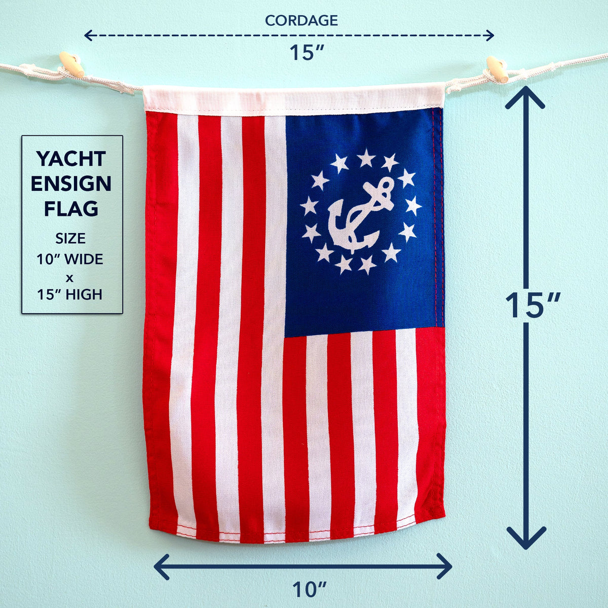 U.S. Yacht Ensign Flag - 10" x 15" - Maritime Tribes USASignal Flag