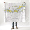 USVI - St. Thomas and St. John, Nautical Chart Blanket - Maritime Tribes USABlanket