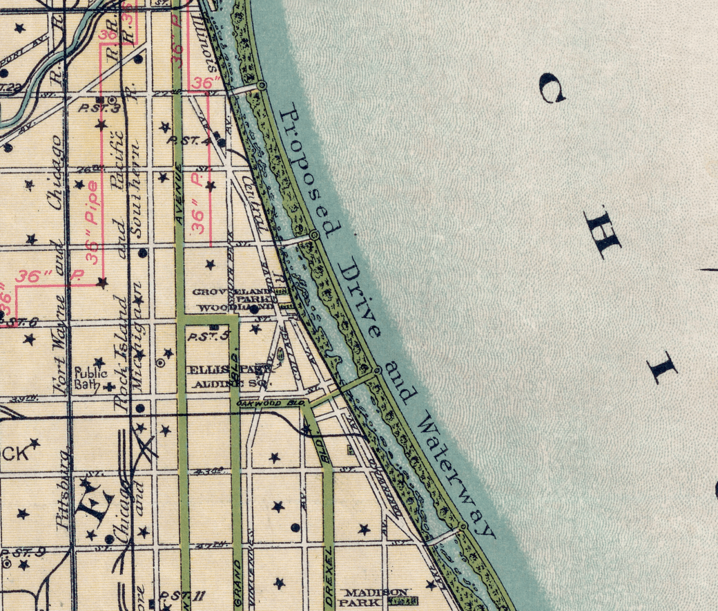 Vintage Chicago Map Scarf – Chicago Illinois Map - Maritime Tribes USAScarf
