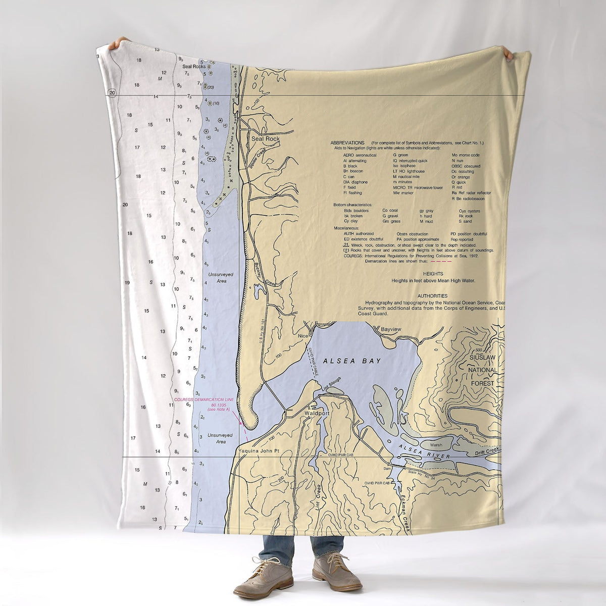Waldport - Alsea River Oregon Nautical Chart - 2011 Blanket - Maritime Tribes USABlanket