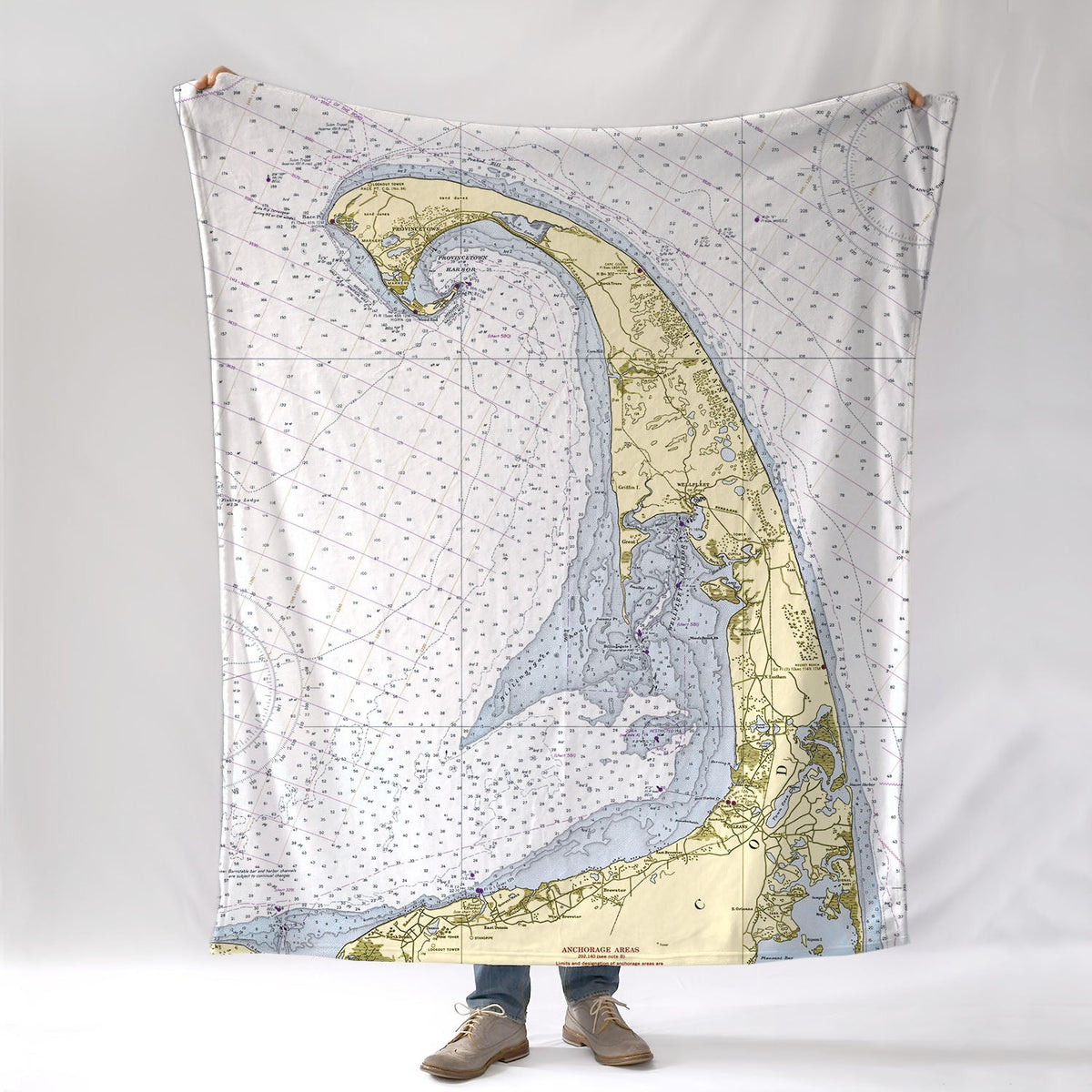Wellfleet Nautical Chart Blanket - Maritime Tribes USABlanket