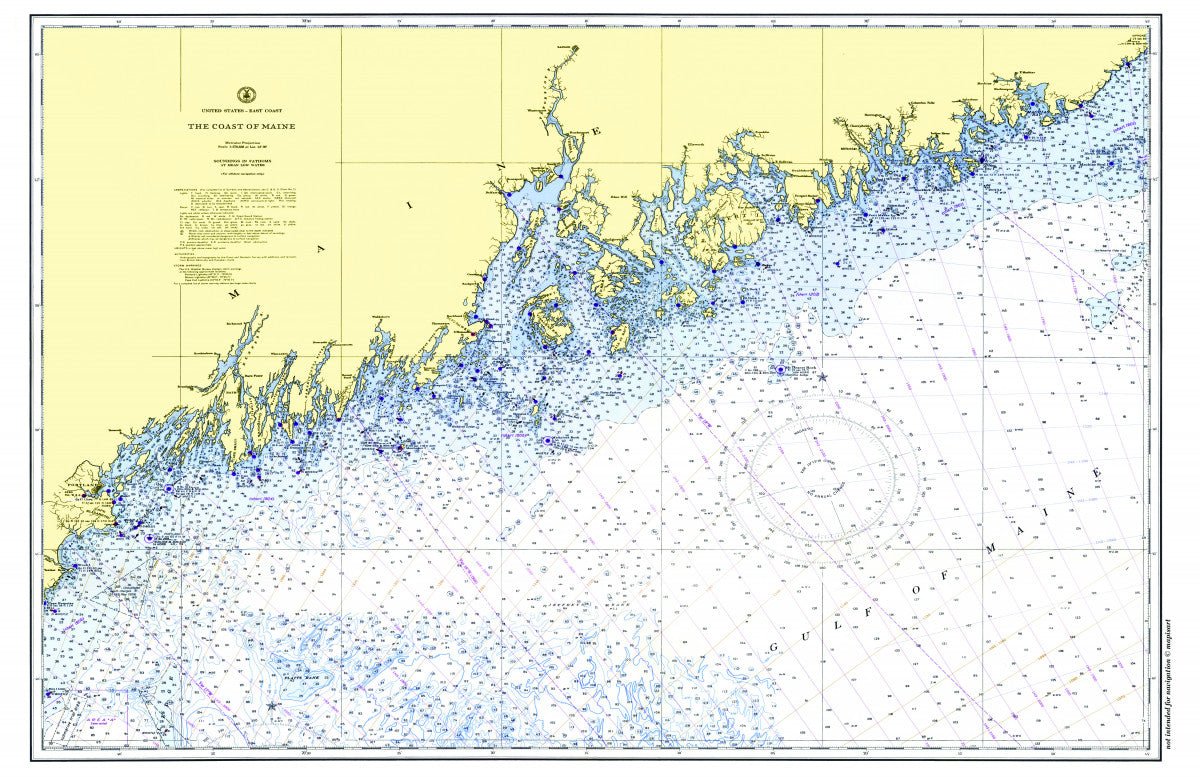 Whole Coast of Maine Chart Placemat - Maritime Tribes USALaminated Placemat