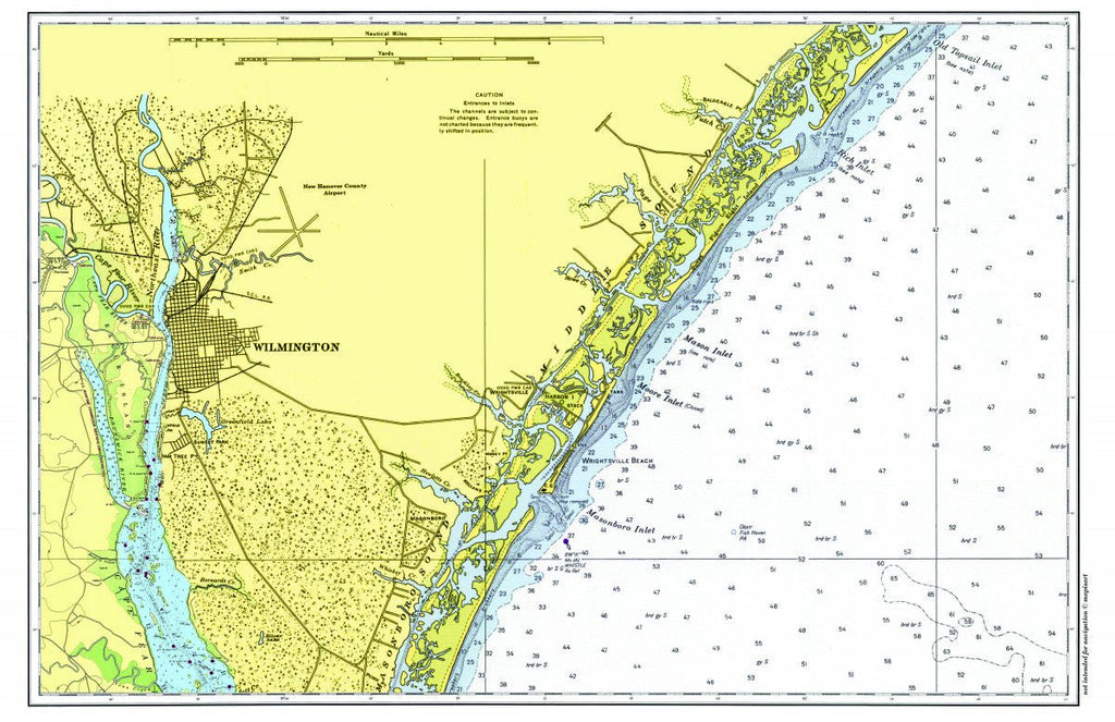 Wilmington, North Carolina Chart Placemat - Maritime Tribes USALaminated Placemat