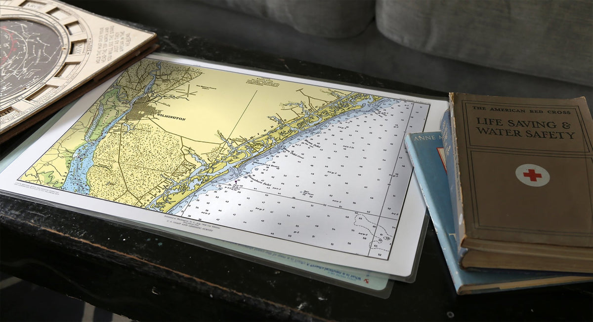 Wilmington, (to Wrightsville Beach) North Carolina Chart Placemat - Maritime Tribes USALaminated Placemat