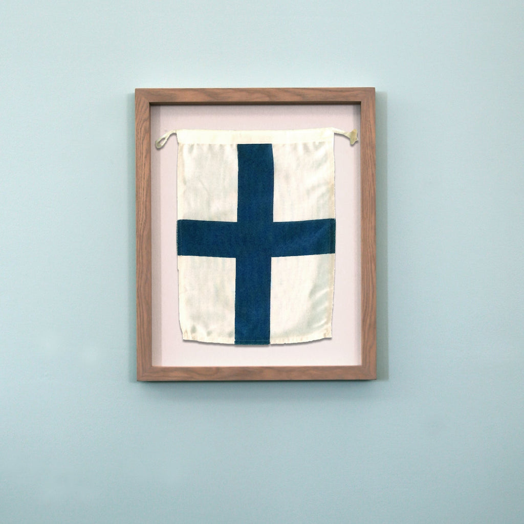 "X" Nautical Flag in Glass-Free Shadow Box Frame
