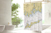 Fishers Island Sound (NY & CT) Nautical Chart Shower Curtain