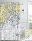 Boothbay Harbor to Pemaquid Neck (including Monhegan Island), ME Nautical Chart Shower Curtain