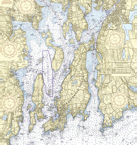 North East Narragansett Bay, Vintage Nautical chart 1973 Blanket