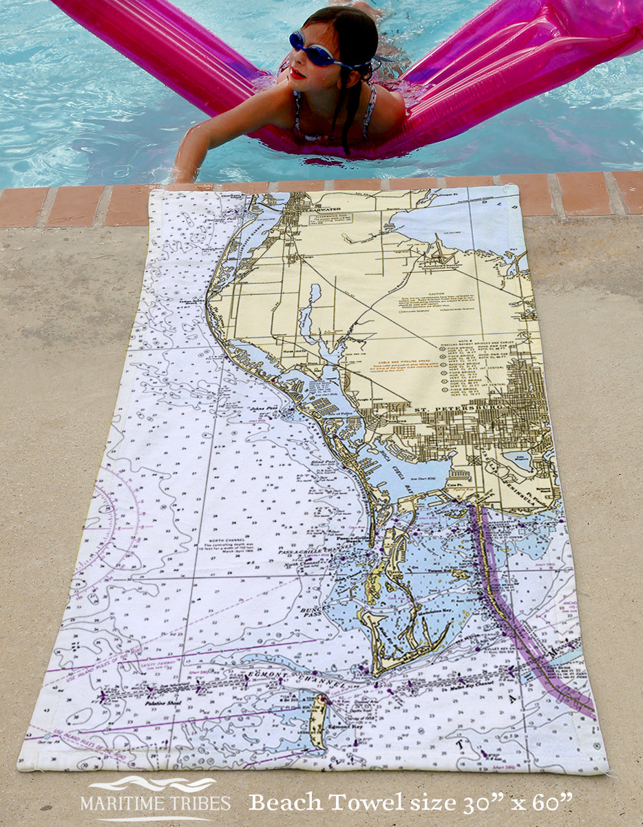 St. Petersburg / Tampa Chart Quick Dry Towel