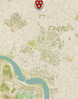 Harvard -Cambridge Modern Map with logo Scroll