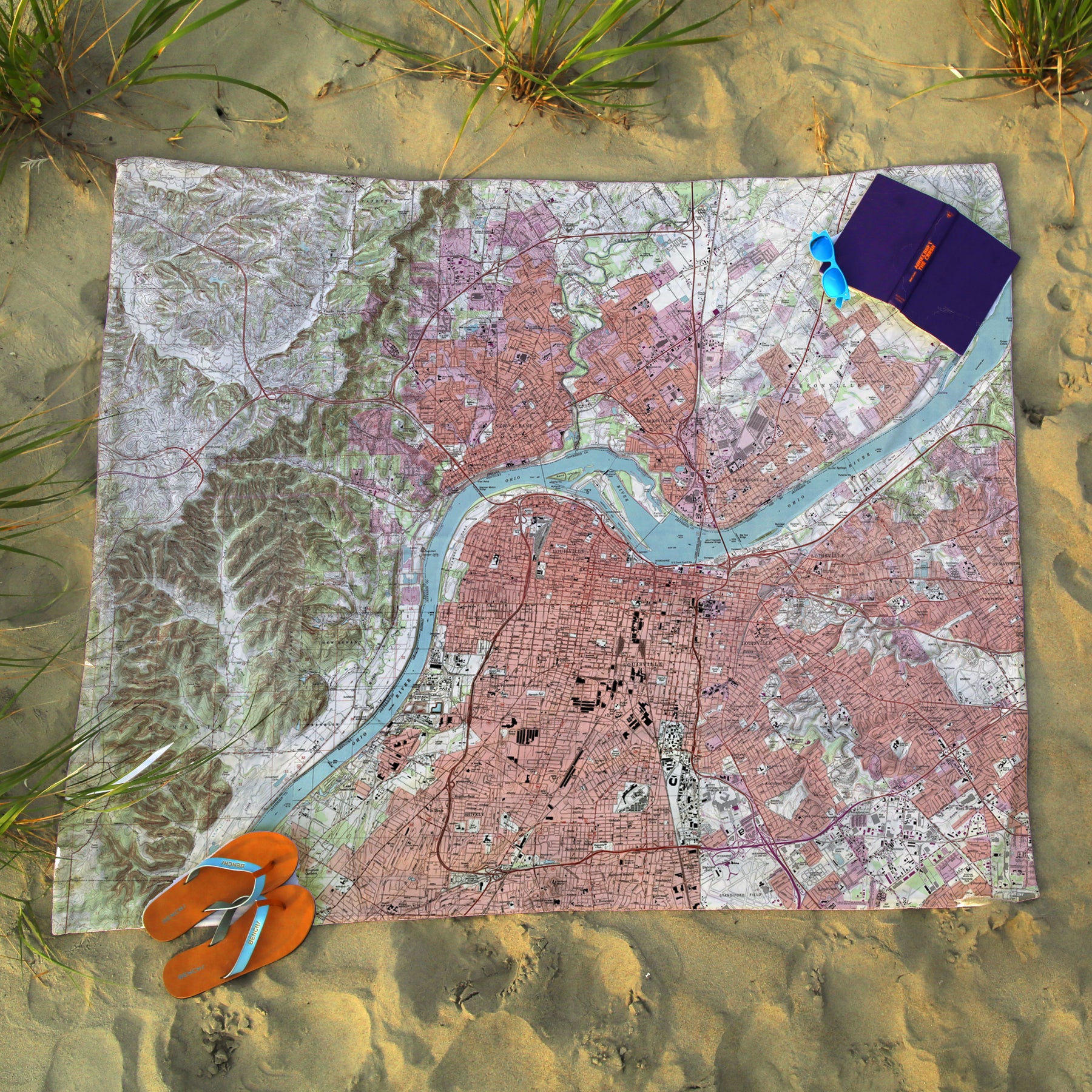 Louisville, KY TOPO map Blanket