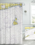 Block Island Sound Nautical Chart Shower Curtain