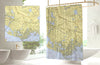 Cocodrie, LA Nautical Chart Shower Curtain