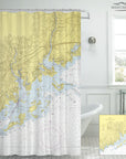 Darien to Westport, CT Nautical Chart Shower Curtain