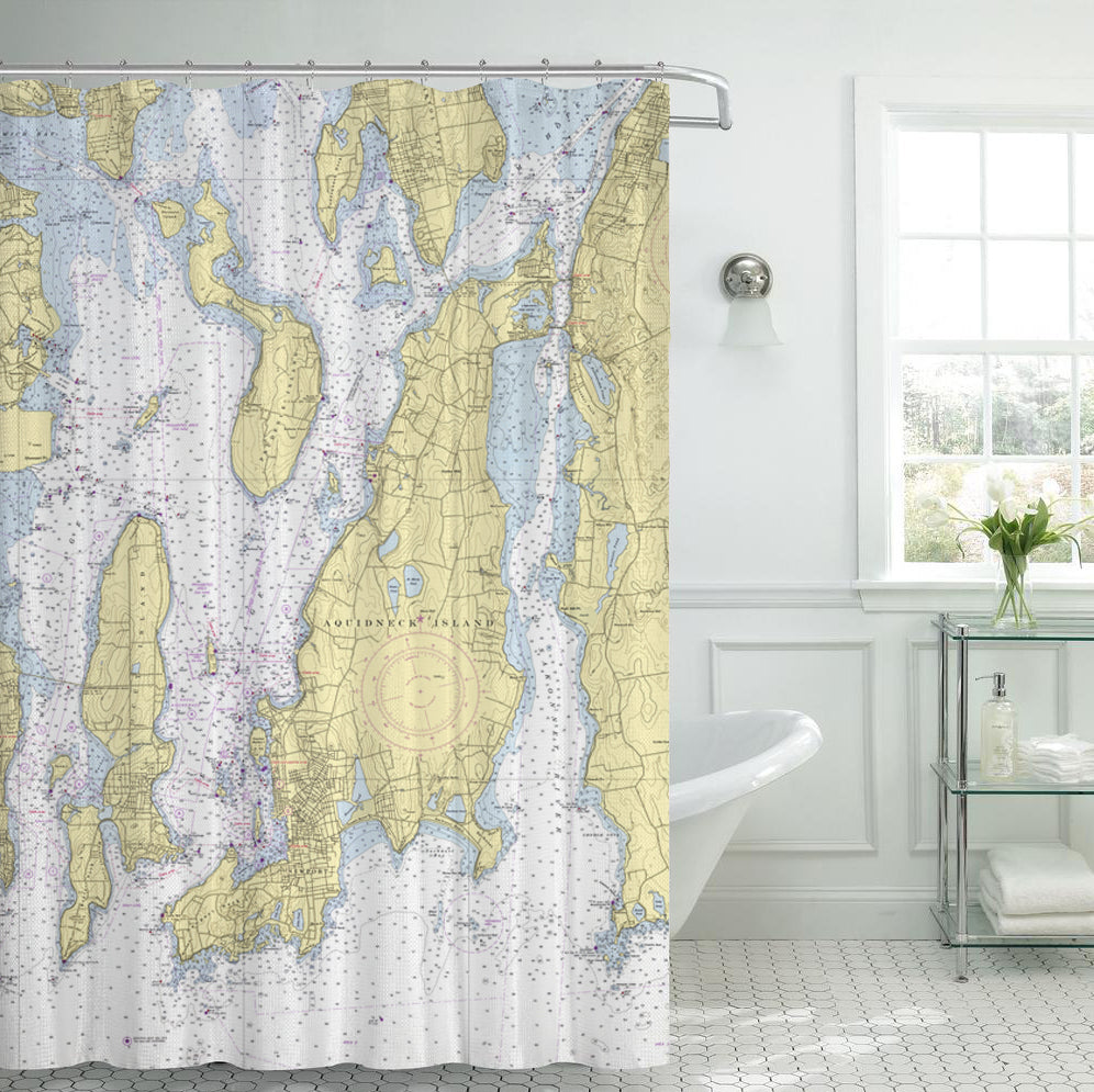 Newport, RI / Narragansett Bay - Chart Shower Curtain