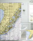 Cape May, NJ County Nautical Chart Shower Curtain