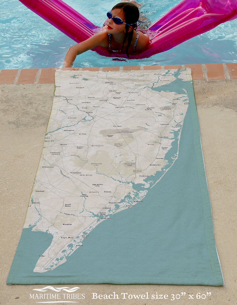 Cape May to Cranford Sea Glass Quick Dry Towel