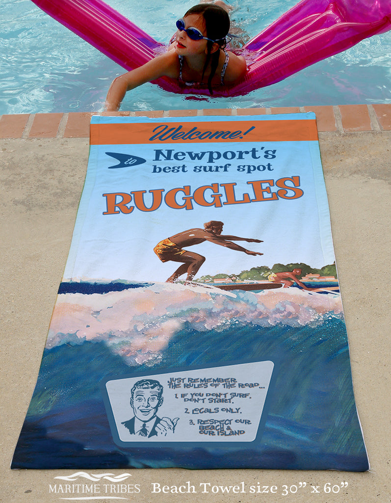 Welcome to Newport, RI Best Surf Spot - RUGGLES. Quick Dry Towel