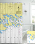 Les Cheneaux Islands, MI Nautical Chart Shower Curtain Shower Curtain