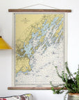 Casco Bay w/ Chebeague Island, ME Nautical Chart Scroll