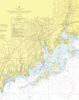 Darien to Westport, CT Nautical Chart Shower Curtain