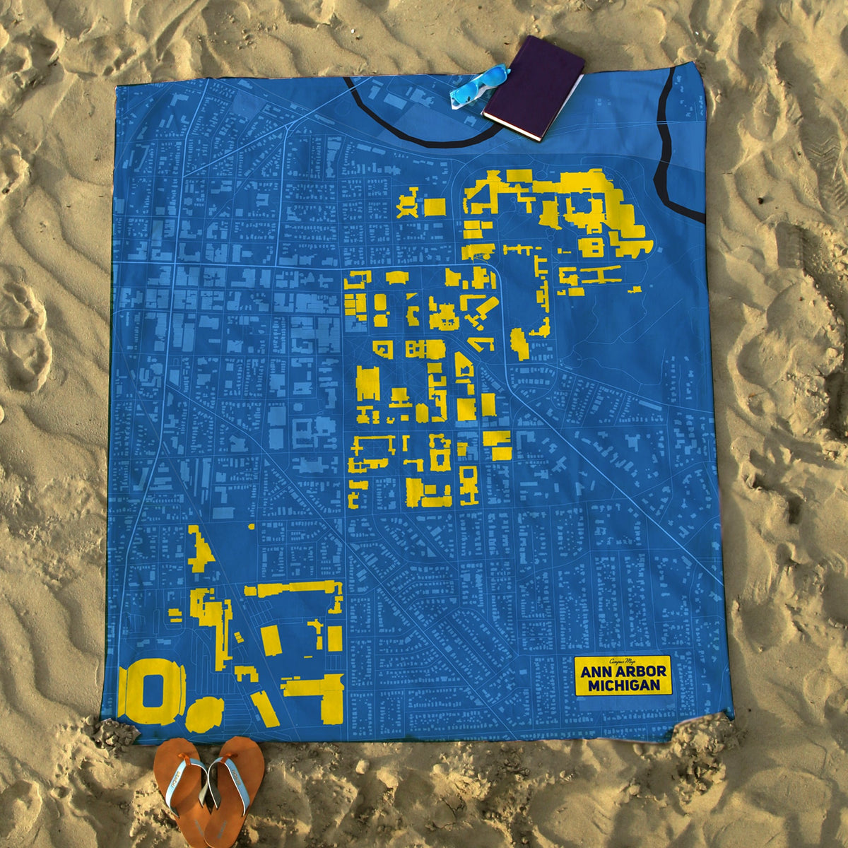 Ann Arbor Campus Map Blanket - Maritime Tribes USABlanket