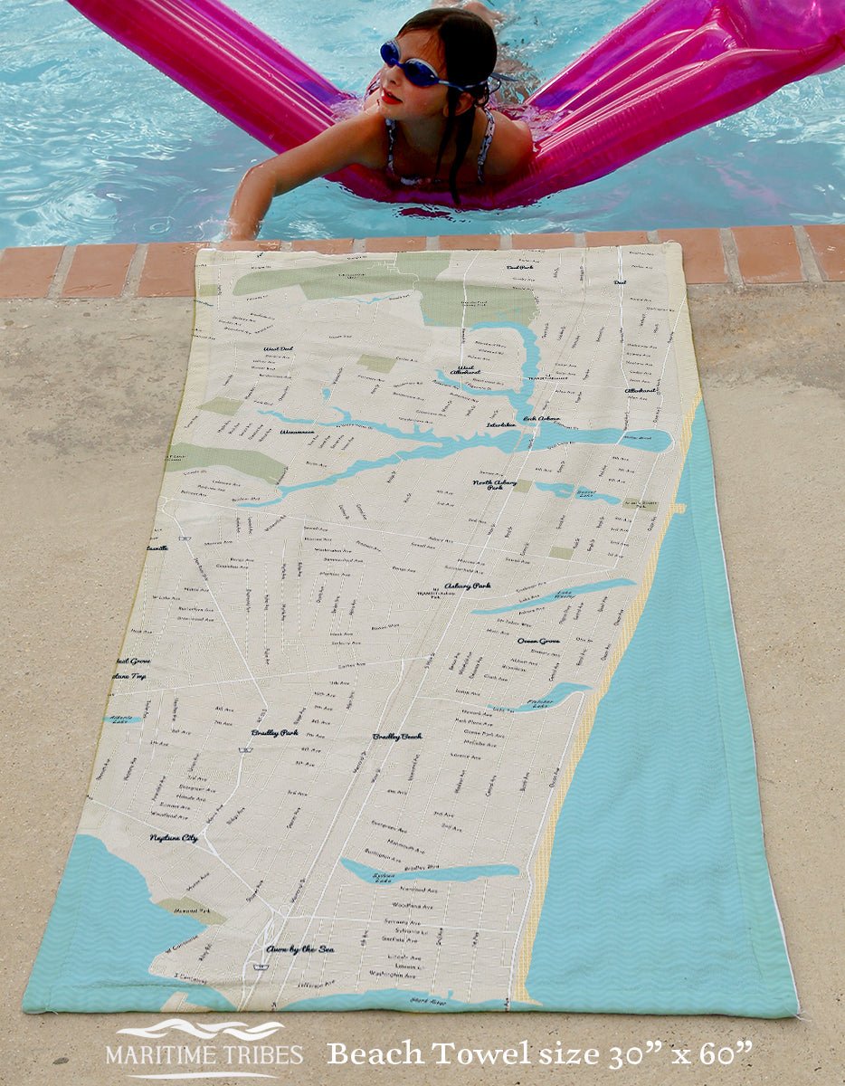 Asbury Park NJ Modern Wave Quick Dry Towel - Maritime Tribes USATowel