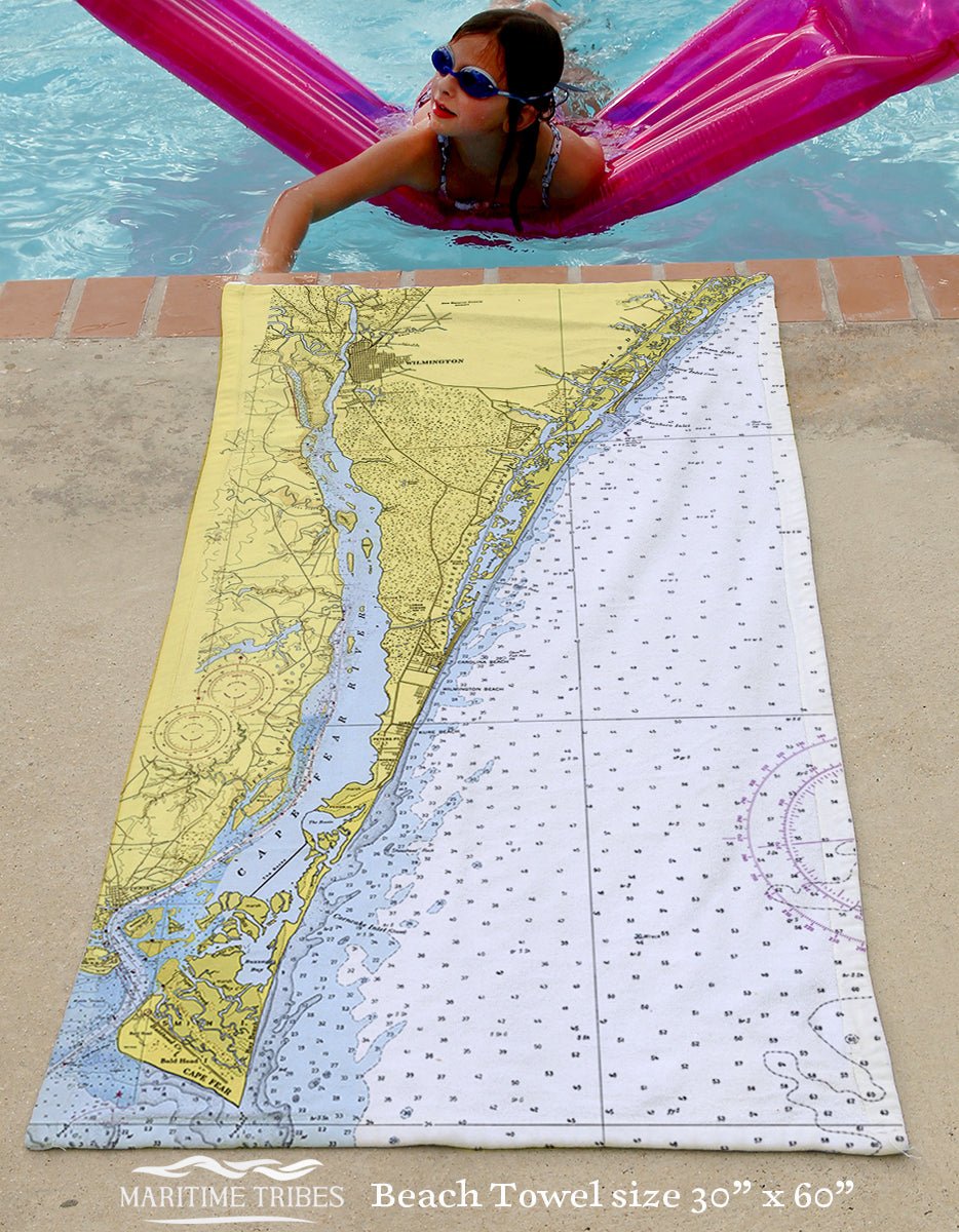 Bald Head Island to New River Inlet (Wilmington) Quick Dry Towel - Maritime Tribes USATowel