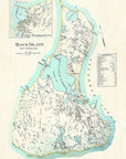 Block Island Antique New Shoreham Map Scroll - Maritime Tribes USAScroll