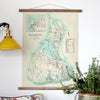 Block Island Antique New Shoreham Map Scroll - Maritime Tribes USAScroll