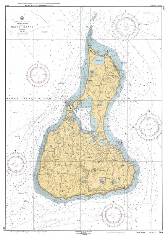 Block Island Nautical Chart Scroll - Maritime Tribes USAScroll