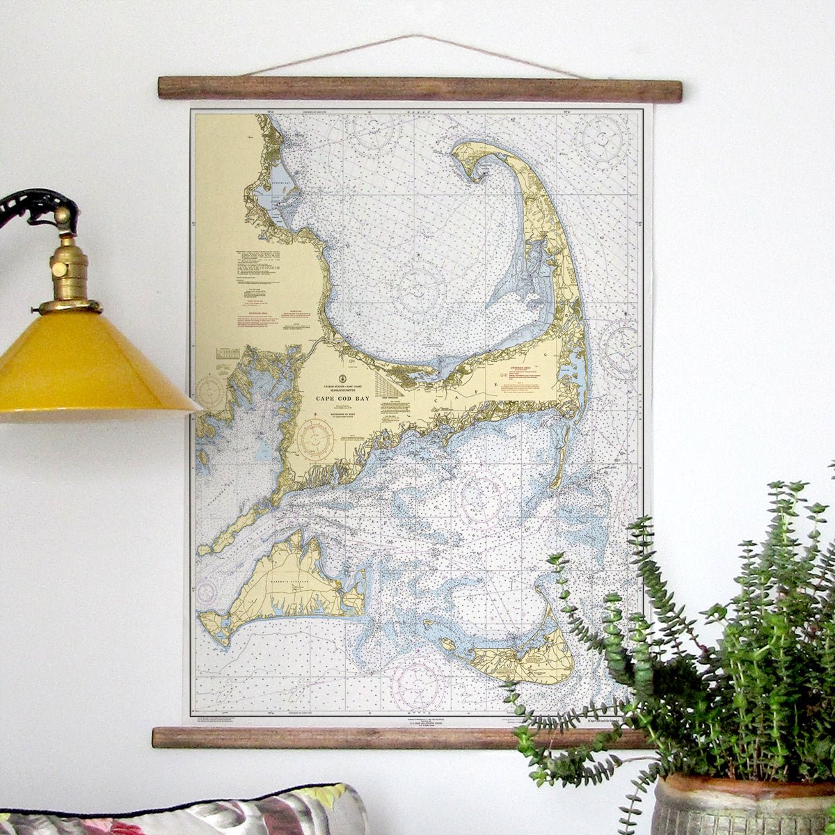 Cape Cod & The Islands (Nantuket & Martha's VIneyard) Vintage Nautical Chart Fabric Scroll - Maritime Tribes USAScroll