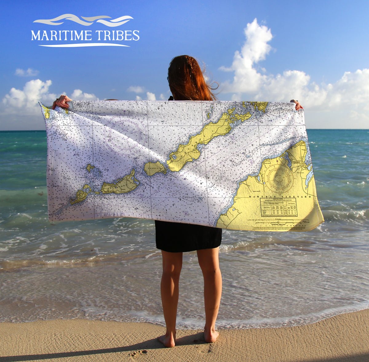 Cuttyhunk, MA Vintage Nautical Chart Quick Dry Towel - Maritime Tribes USATowel